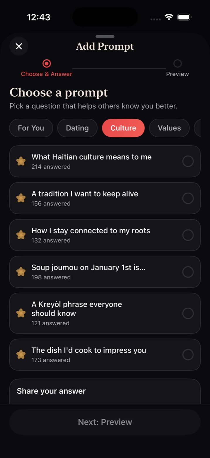 Choosing a culture prompt in Flè — Soup joumou on January 1st, a Kreyòl phrase everyone should know